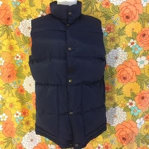 Lands’s End Navy Blue Puffer Vest Small